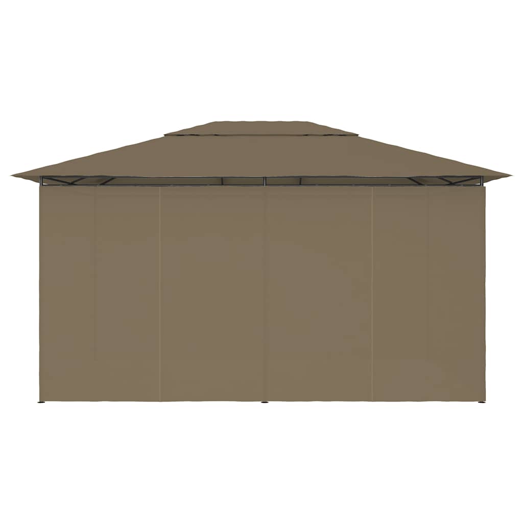 tópszínű kerti pavilon függönyökkel 4 x 3 m 180 g/m²
