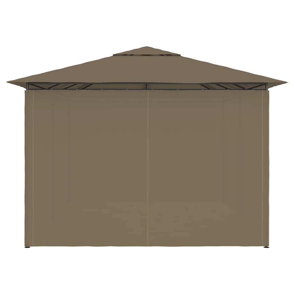 tópszínű kerti pavilon függönyökkel 4 x 3 m 180 g/m²