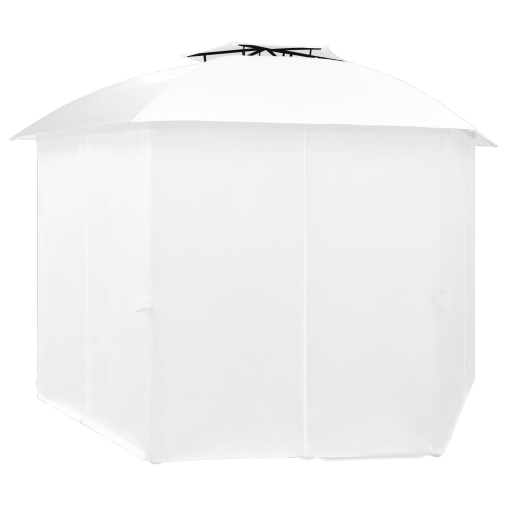 fehér kerti pavilon függönyökkel 360 x 312 x 265 cm 180 g/m²
