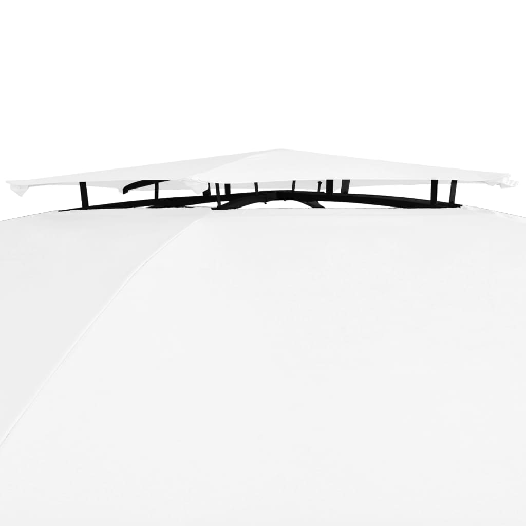 fehér kerti pavilon függönyökkel 360 x 312 x 265 cm 180 g/m²