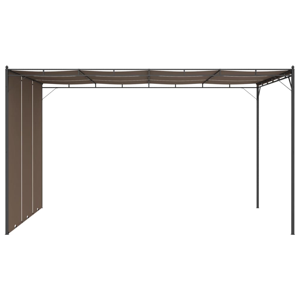 tópszínű kerti pavilon oldalfüggönnyel 4 x 3 x 2,25 m