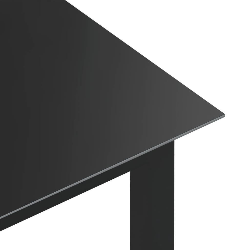 black alumínium és üveg kerti asztal 150 x 90 x 74 cm