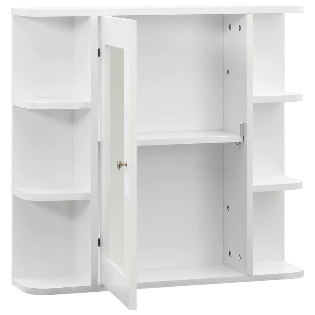 fehér MDF tükrös fürdőszobaszekrény 66 x 17 x 63 cm