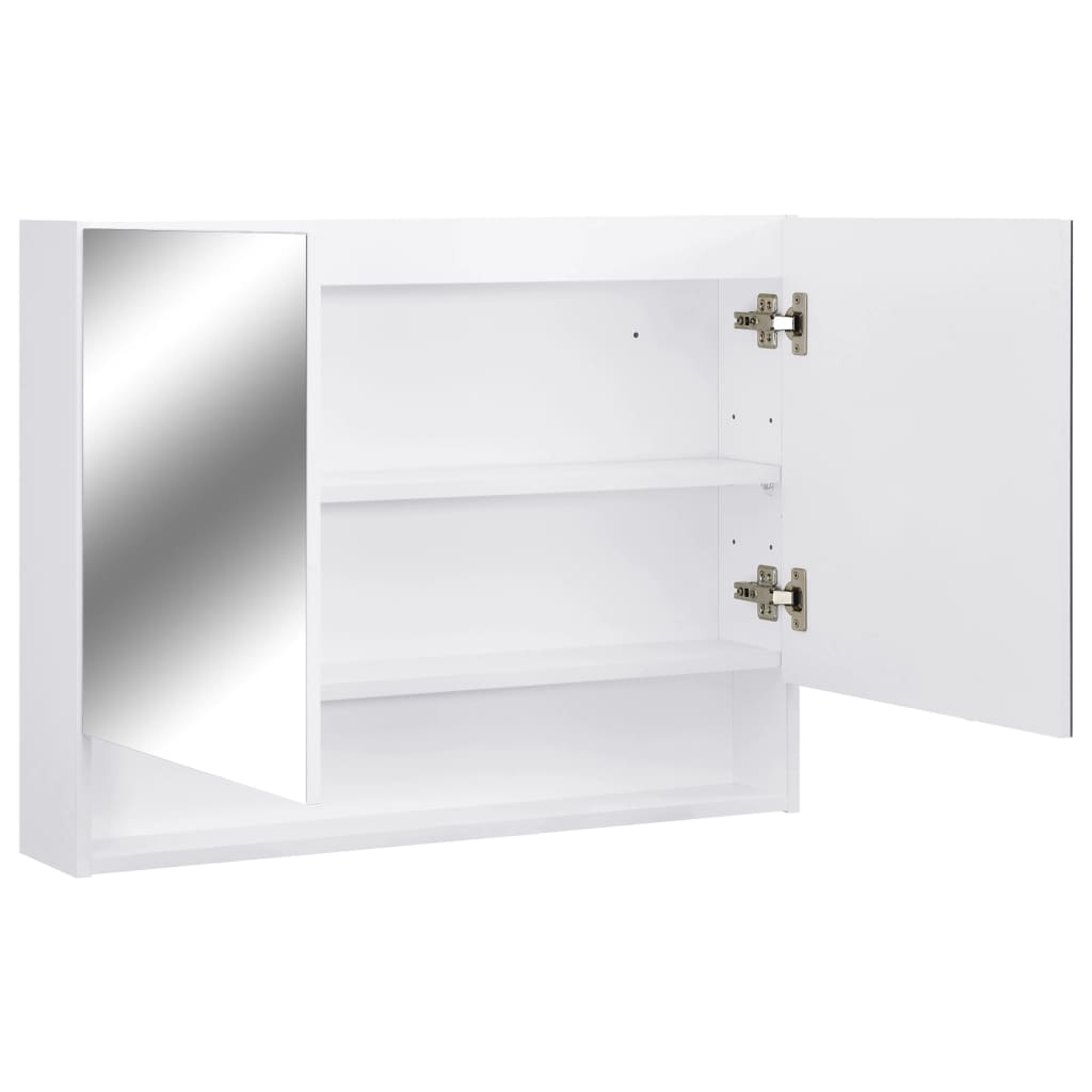 fehér MDF tükrös fürdőszobaszekrény 66 x 17 x 63 cm