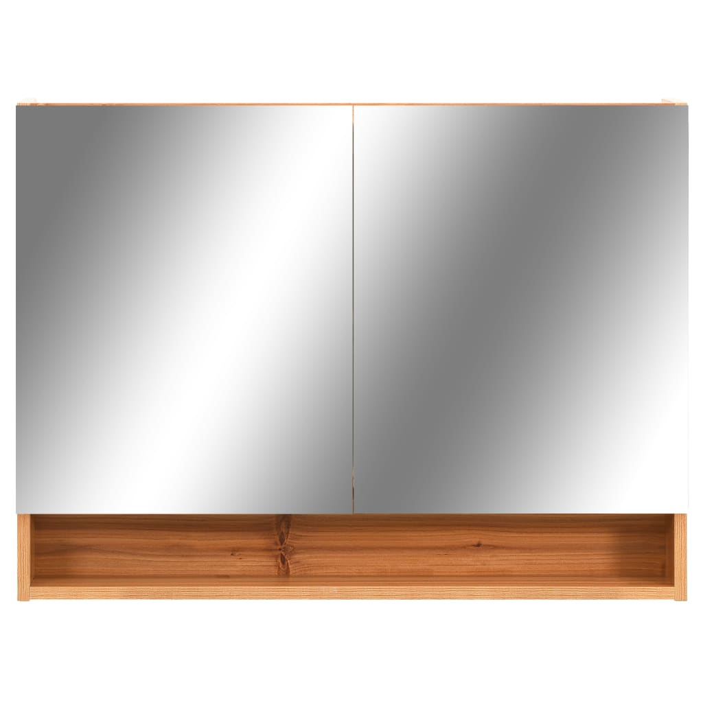 tölgyszínű MDF tükrös fürdőszobaszekrény 80 x 15 x 60 cm
