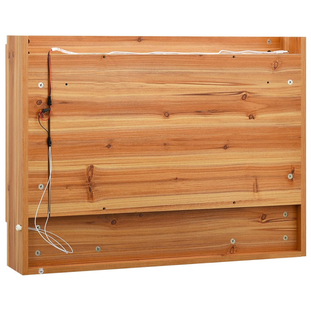 tölgyszínű MDF tükrös fürdőszobaszekrény 80 x 15 x 60 cm