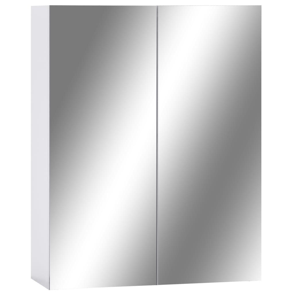 fehér MDF tükrös fürdőszobaszekrény 60 x 15 x 75 cm