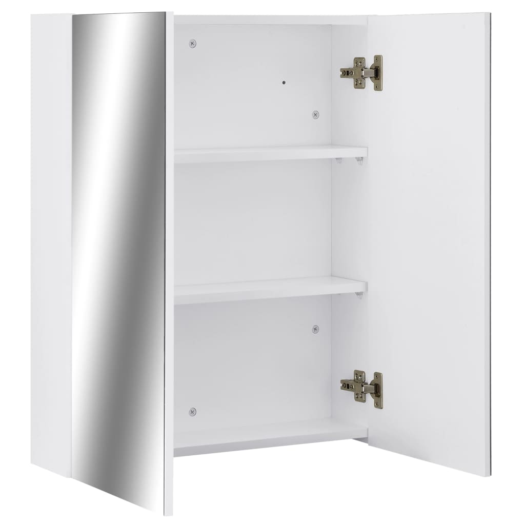 fehér MDF tükrös fürdőszobaszekrény 60 x 15 x 75 cm