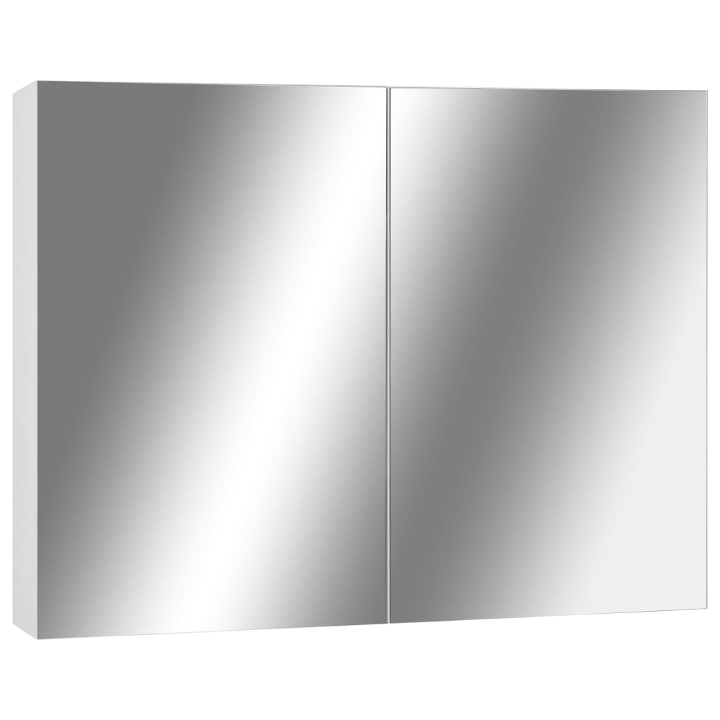 fehér MDF tükrös fürdőszobaszekrény 80 x 15 x 60 cm