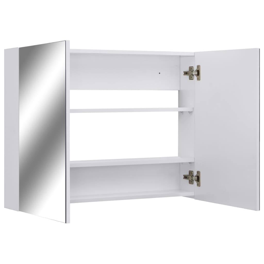 fehér MDF tükrös fürdőszobaszekrény 80 x 15 x 60 cm