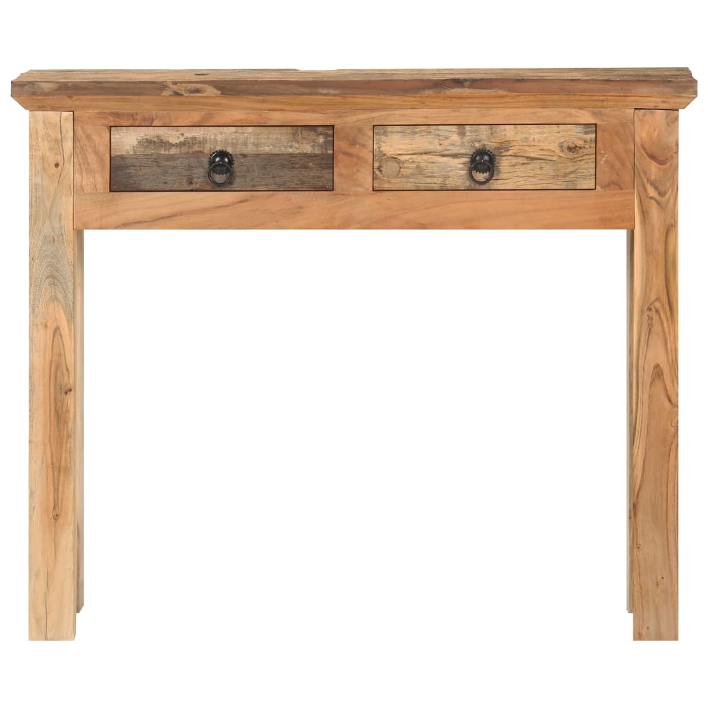tömör akácfa és újrahasznosított fa tálalóasztal 90,5x30x75 cm