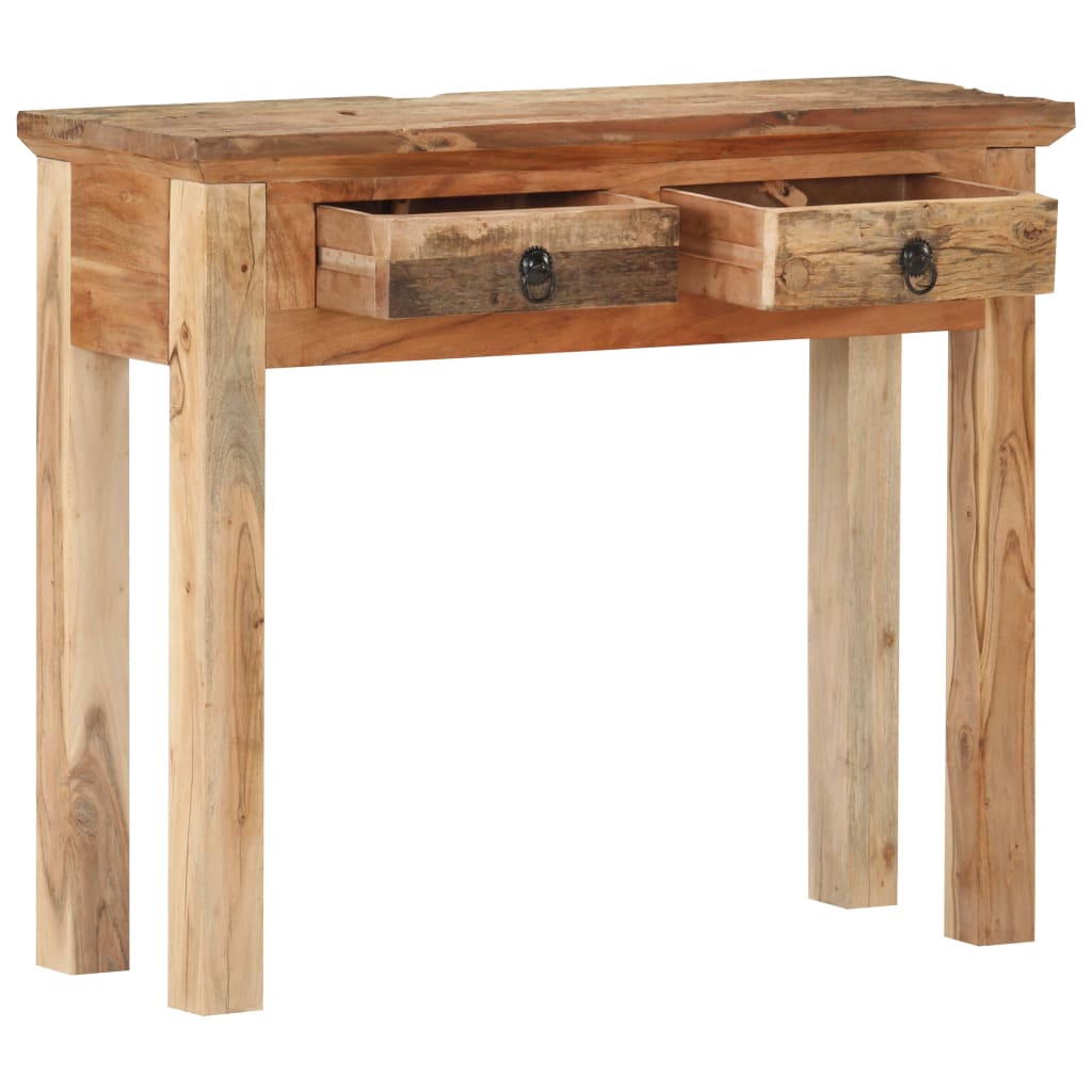 tömör akácfa és újrahasznosított fa tálalóasztal 90,5x30x75 cm