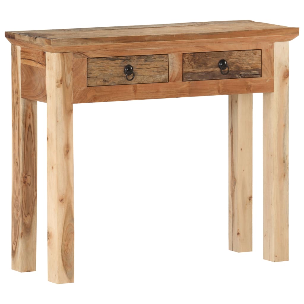 tömör akácfa és újrahasznosított fa tálalóasztal 90,5x30x75 cm