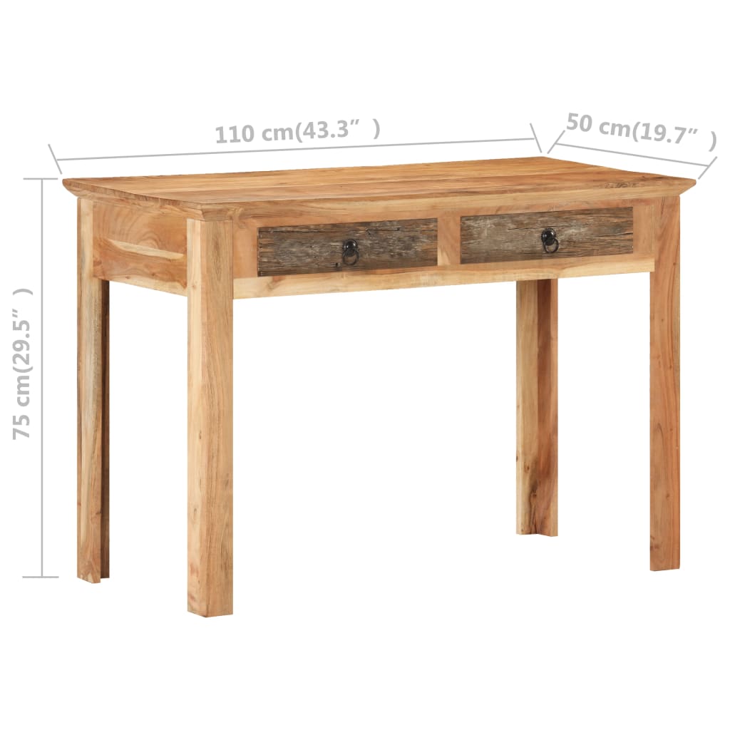 tömör újrahasznosított fa asztal 110 x 50 x 75 cm