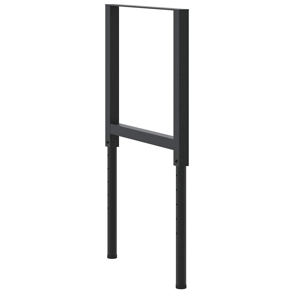 2 db fekete állítható fém munkapadváz 55 x (69-95,5) cm