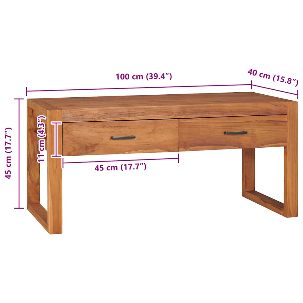 újrahasznosított tíkfa TV-szekrény 100 x 40 x 45 cm