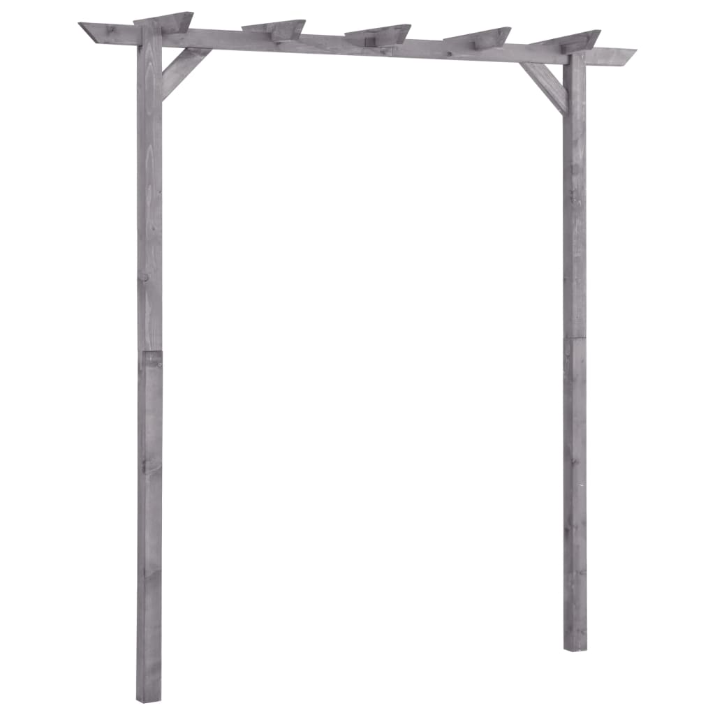 szürke impregnált fenyőfa kerti pergola 200 x 40 x 205 cm