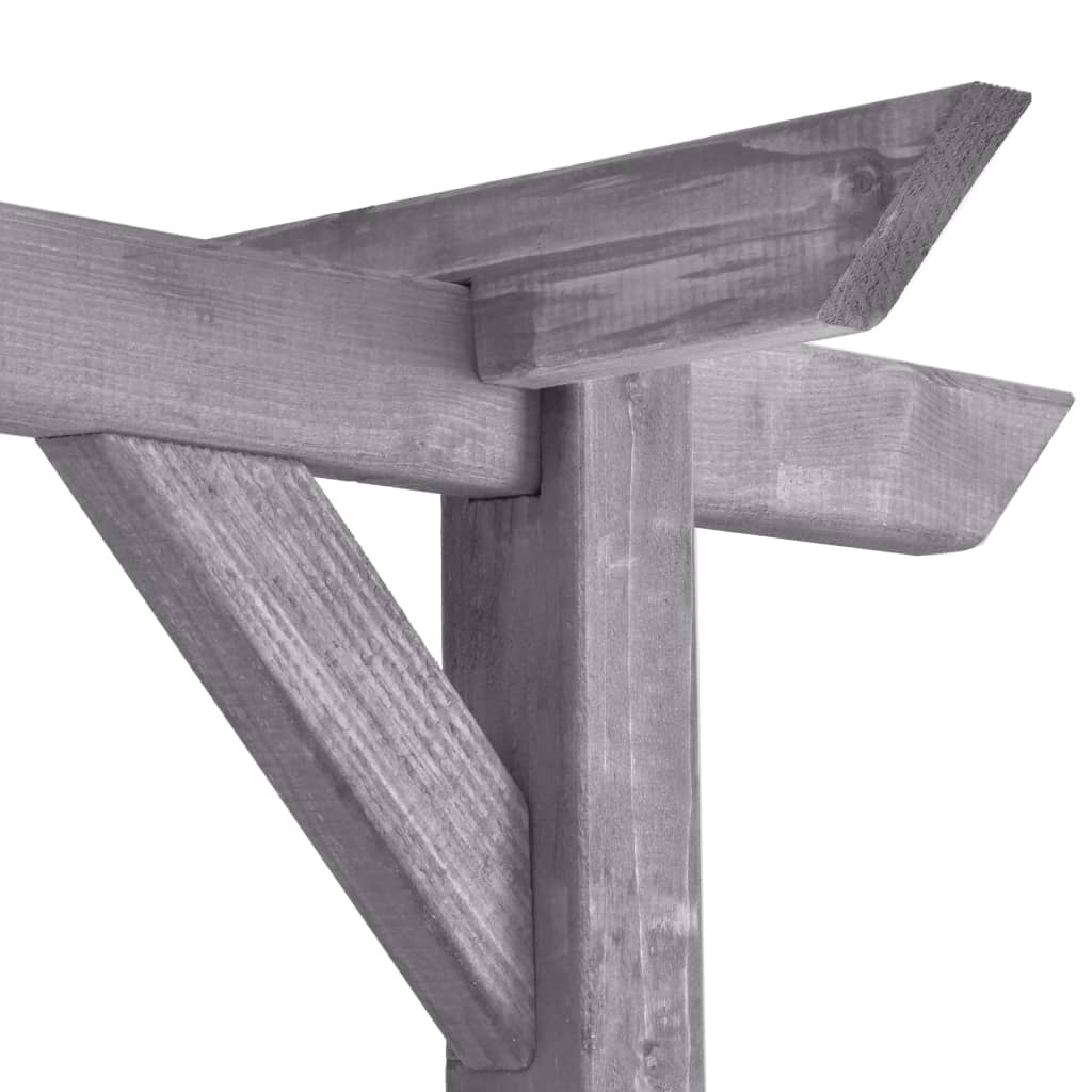 szürke impregnált fenyőfa kerti pergola 200 x 40 x 205 cm