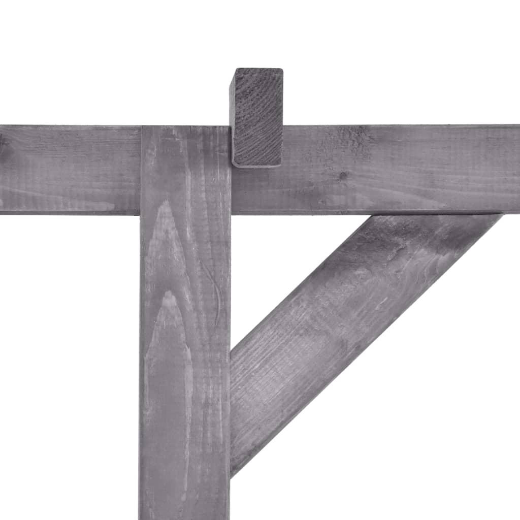 szürke impregnált fenyőfa kerti pergola 200 x 40 x 205 cm