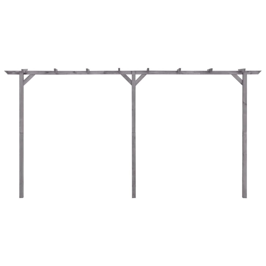 szürke impregnált fenyőfa kerti pergola 400 x 40 x 205 cm