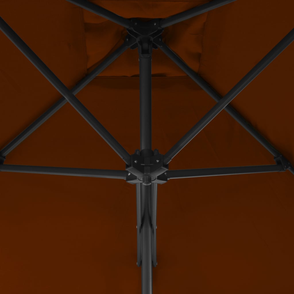 terrakotta kültéri napernyő acélrúddal 250 x 250 x 230 cm