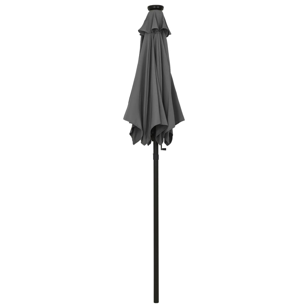 antracitszürke alumínium napernyő LED-világítással 200 x 211 cm