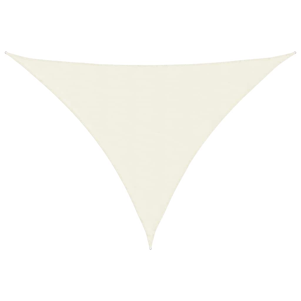 krémszínű háromszögű oxford-szövet napvitorla 2,5 x 2,5 x 3,5 m
