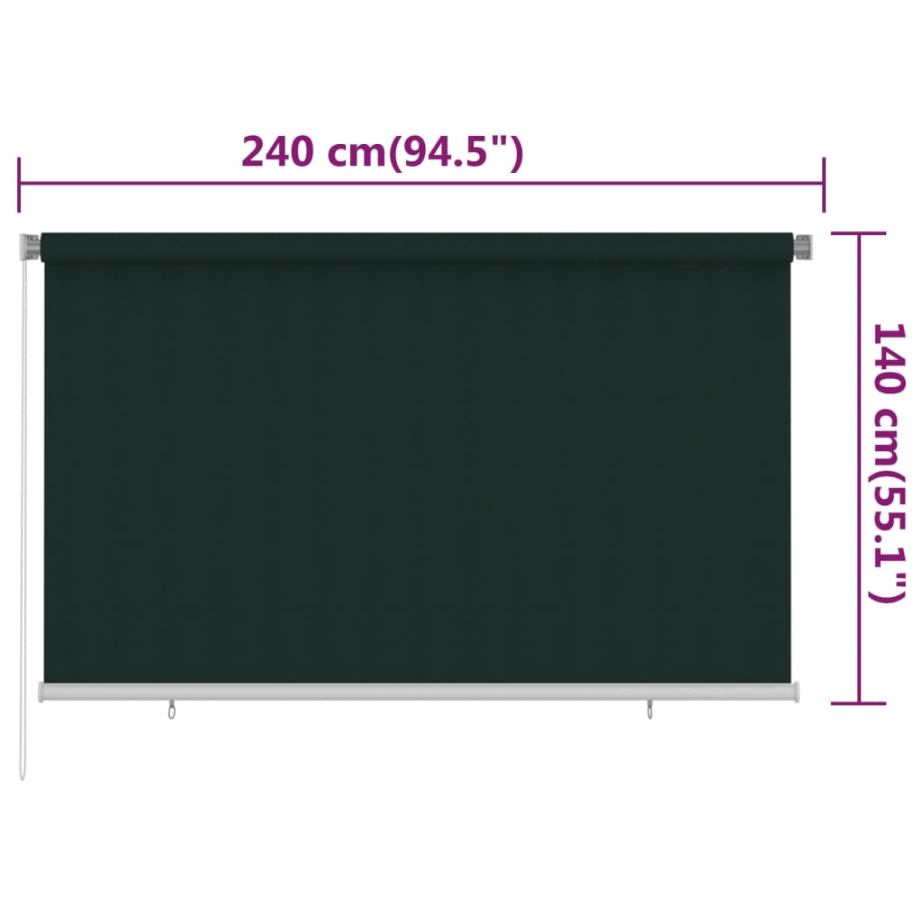 sötétzöld kültéri HDPE roló 240 x 140 cm