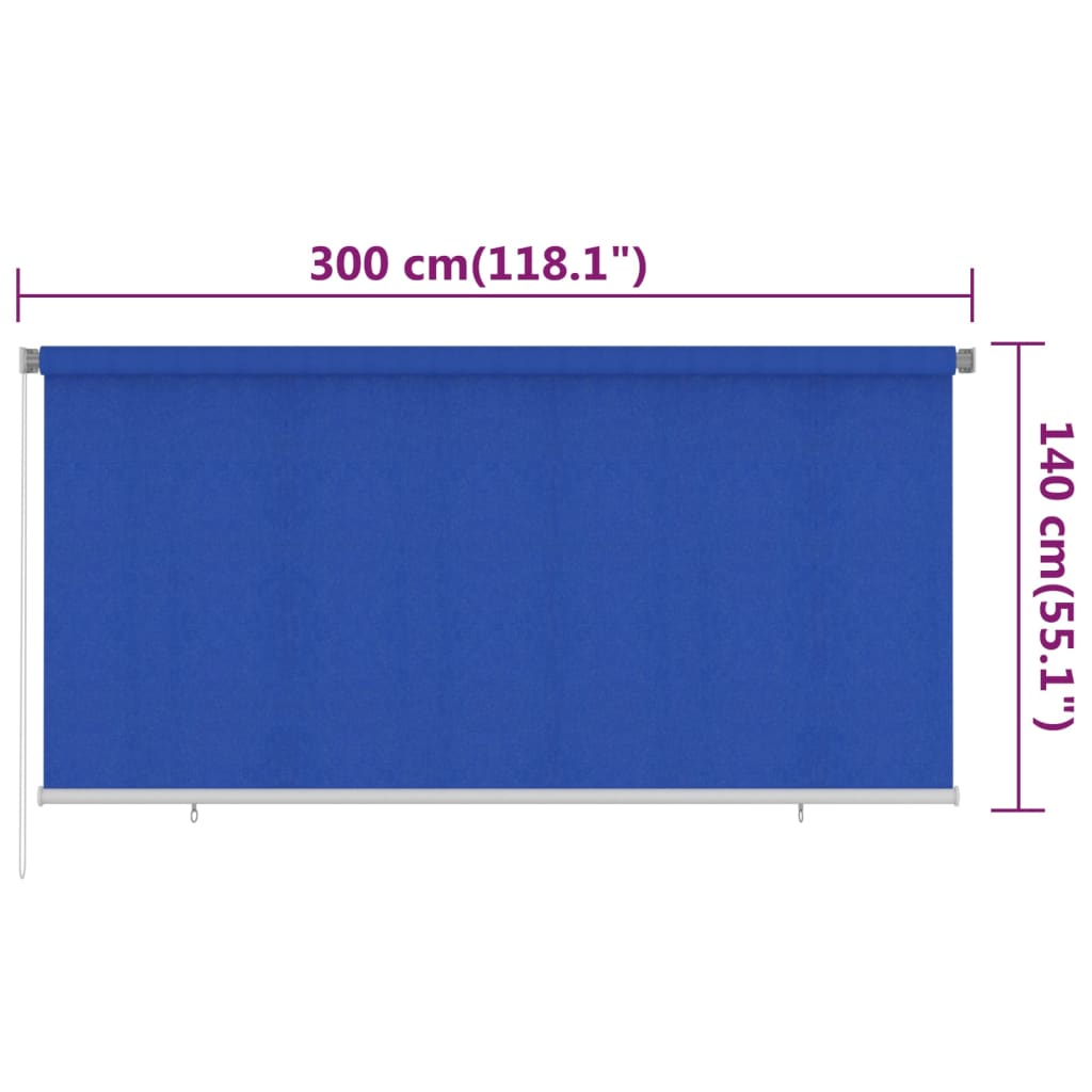 kék kültéri HDPE roló 300 x 140 cm
