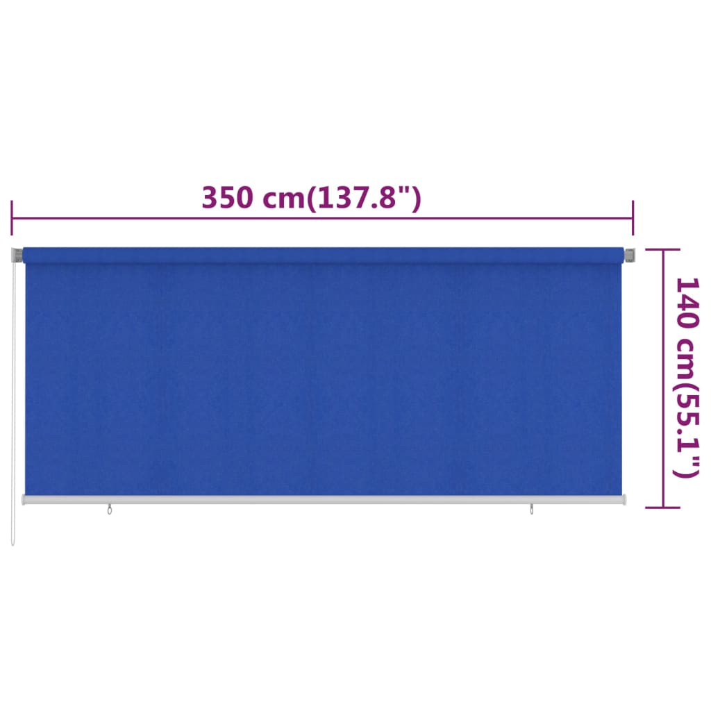 kék kültéri HDPE roló 350 x 140 cm