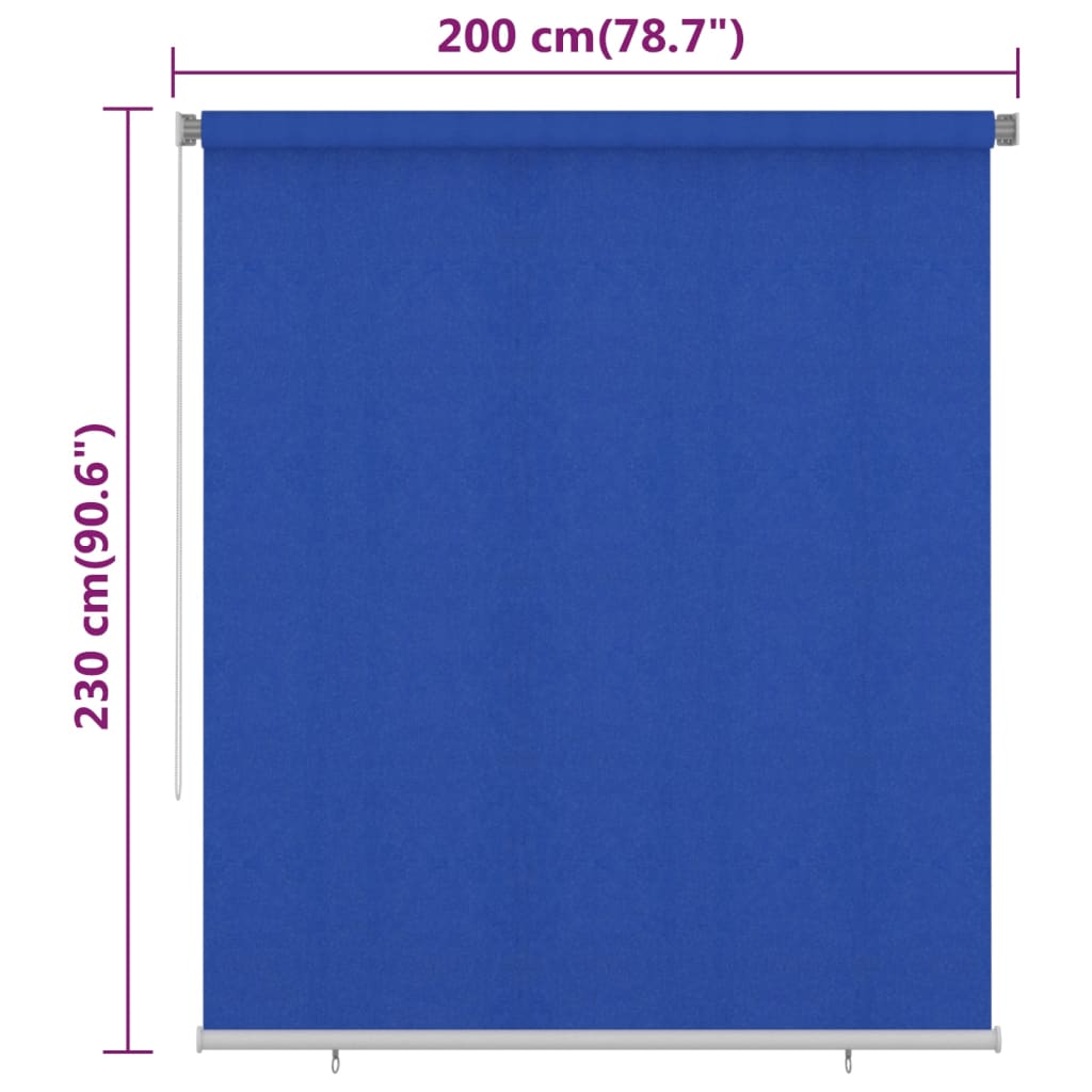 kék kültéri HDPE roló 200 x 230 cm