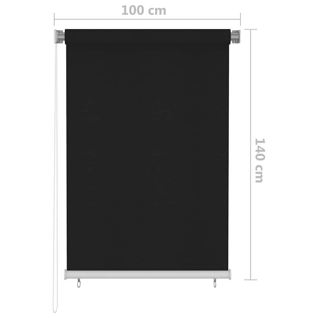 fekete, kültéri sötétítő roló 105(Szé)x140(Ma) cm