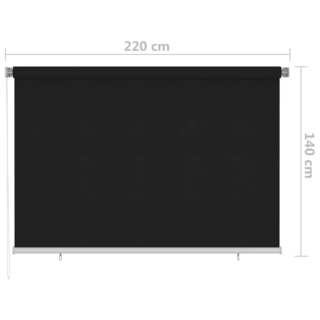fekete, kültéri sötétítő roló 225(Szé)x140(Ma) cm