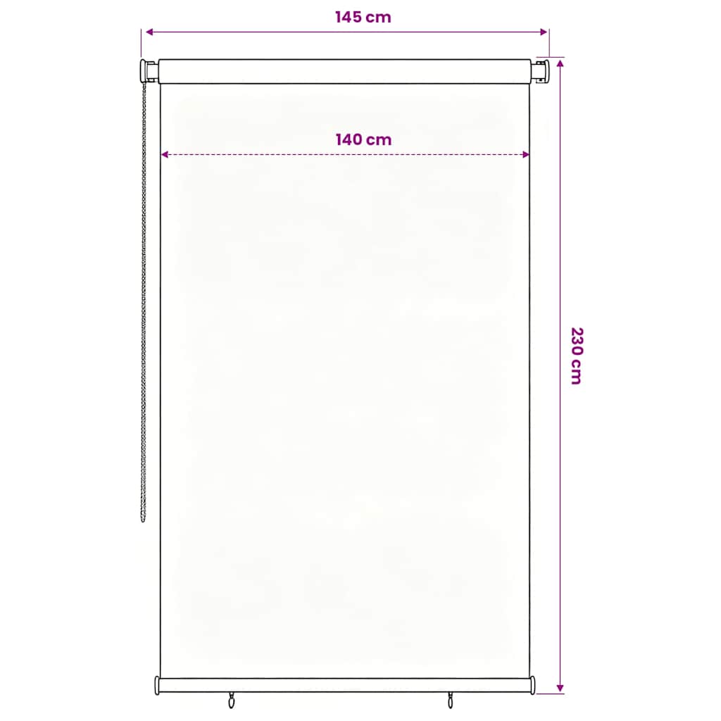 fekete, kültéri sötétítő roló 145(Szé)x230(Ma) cm