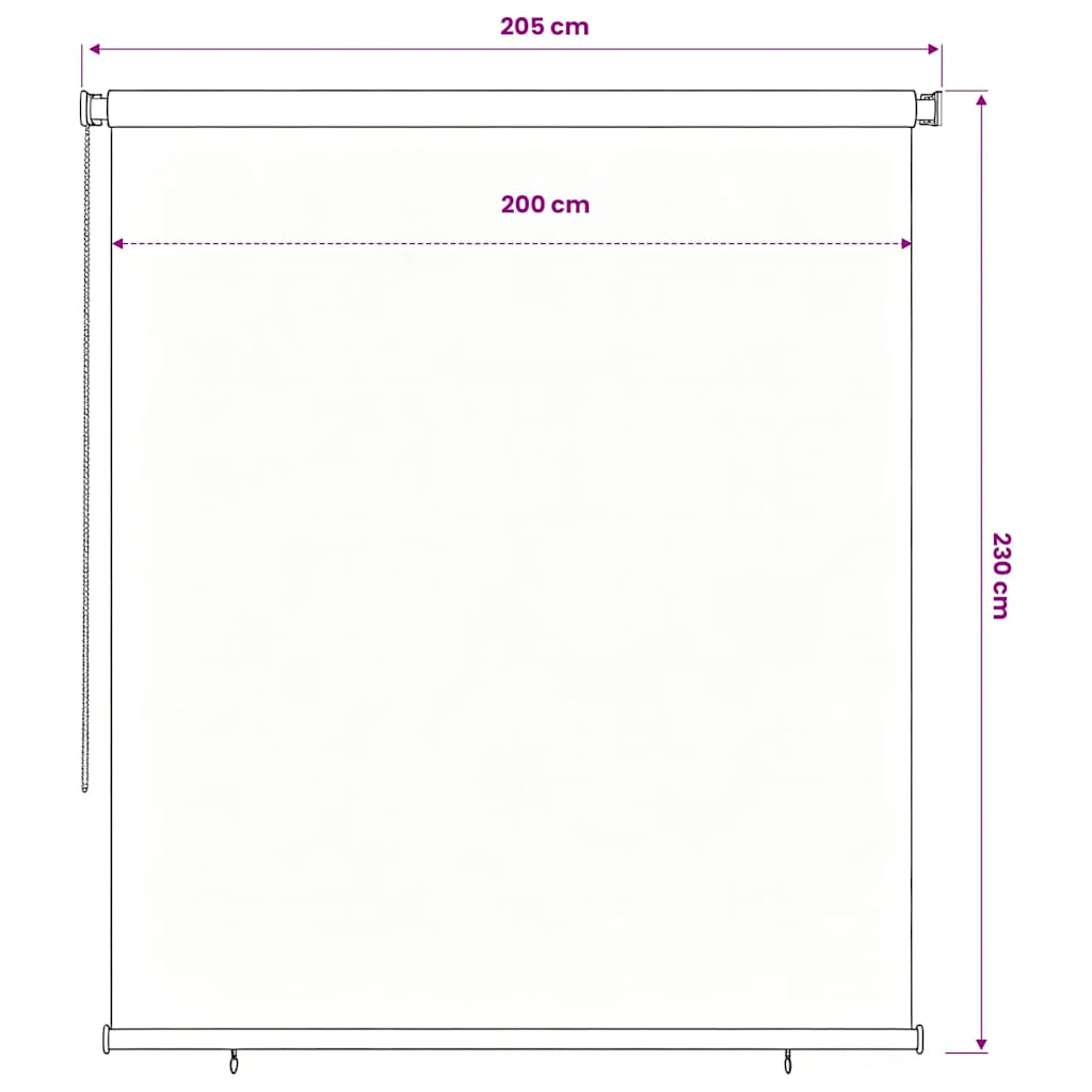 fekete, kültéri sötétítő roló 225(Szé)x230(Ma) cm