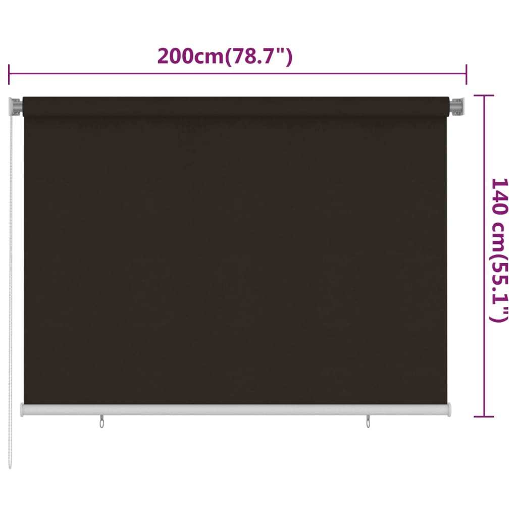 barna kültéri HDPE roló 200 x 140 cm