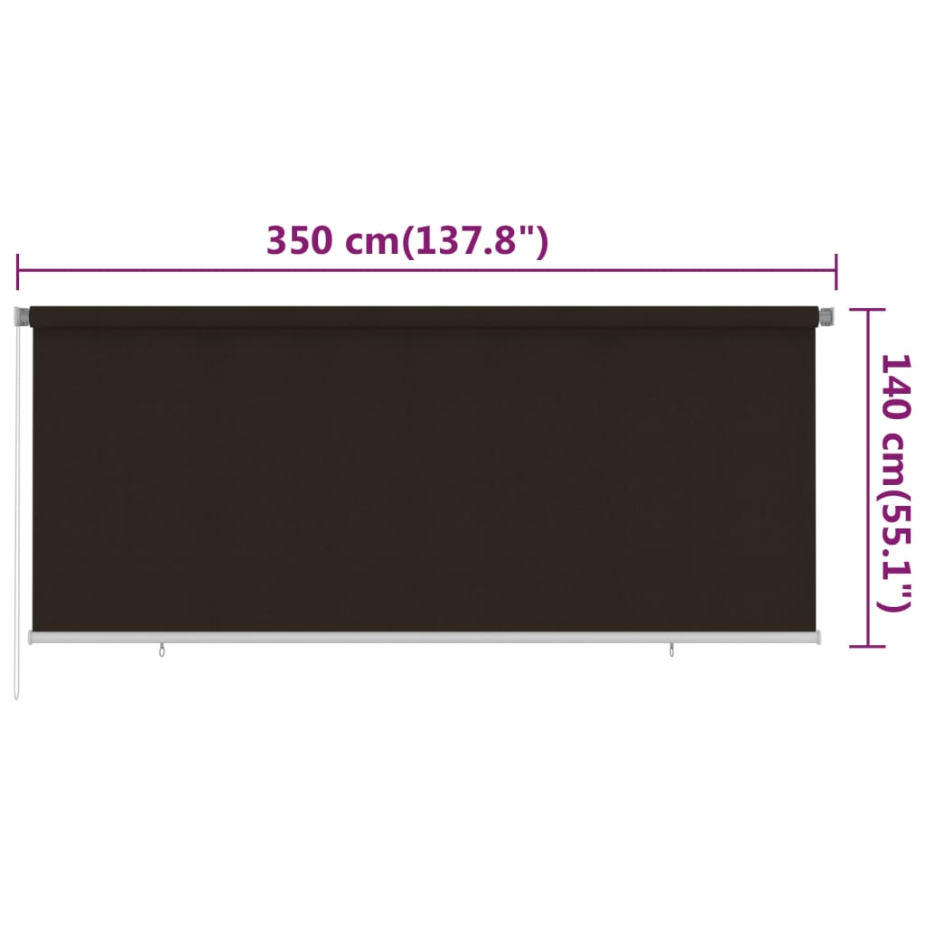 barna kültéri HDPE roló 350 x 140 cm