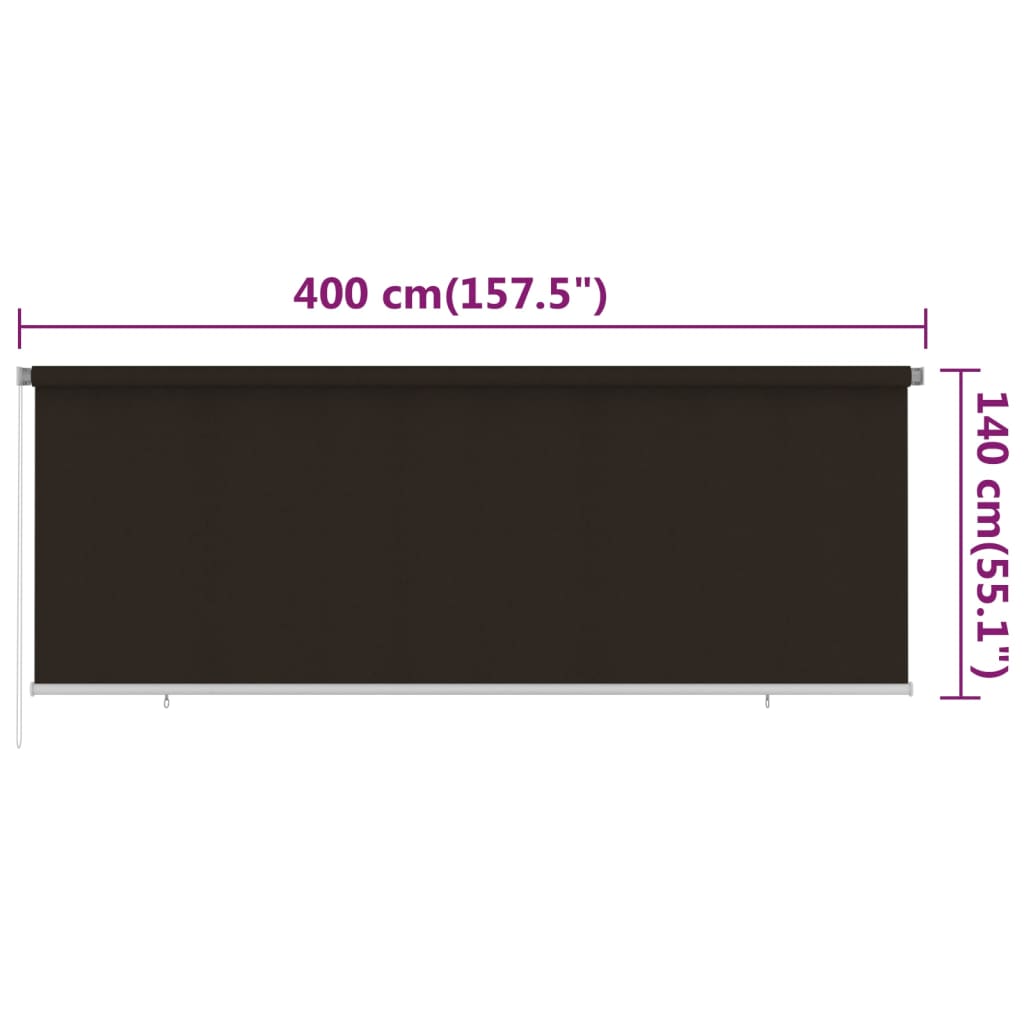 barna kültéri HDPE roló 400 x 140 cm