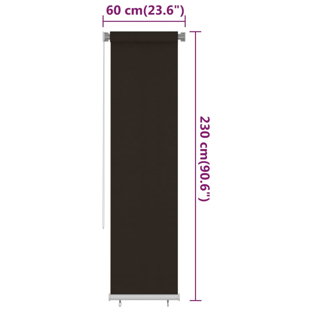 barna kültéri HDPE roló 60 x 230 cm