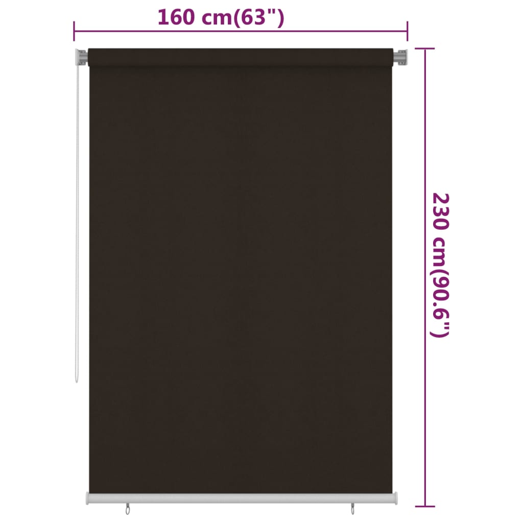 barna kültéri HDPE roló 160 x 230 cm