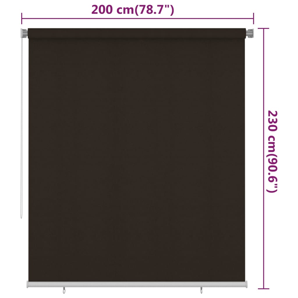 barna kültéri HDPE roló 200 x 230 cm