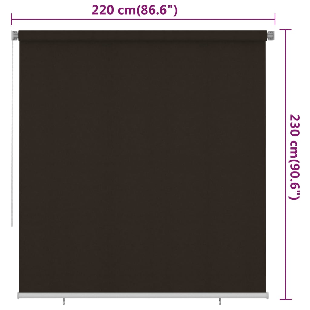 barna kültéri HDPE roló 220 x 230 cm