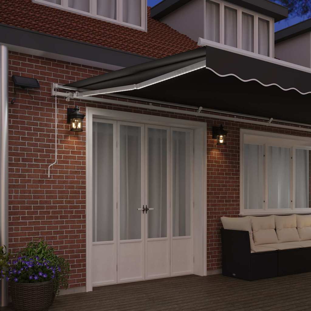 Napernyő keret LED -es lámpákkal Fehér 600 × 300 cm Alumínium