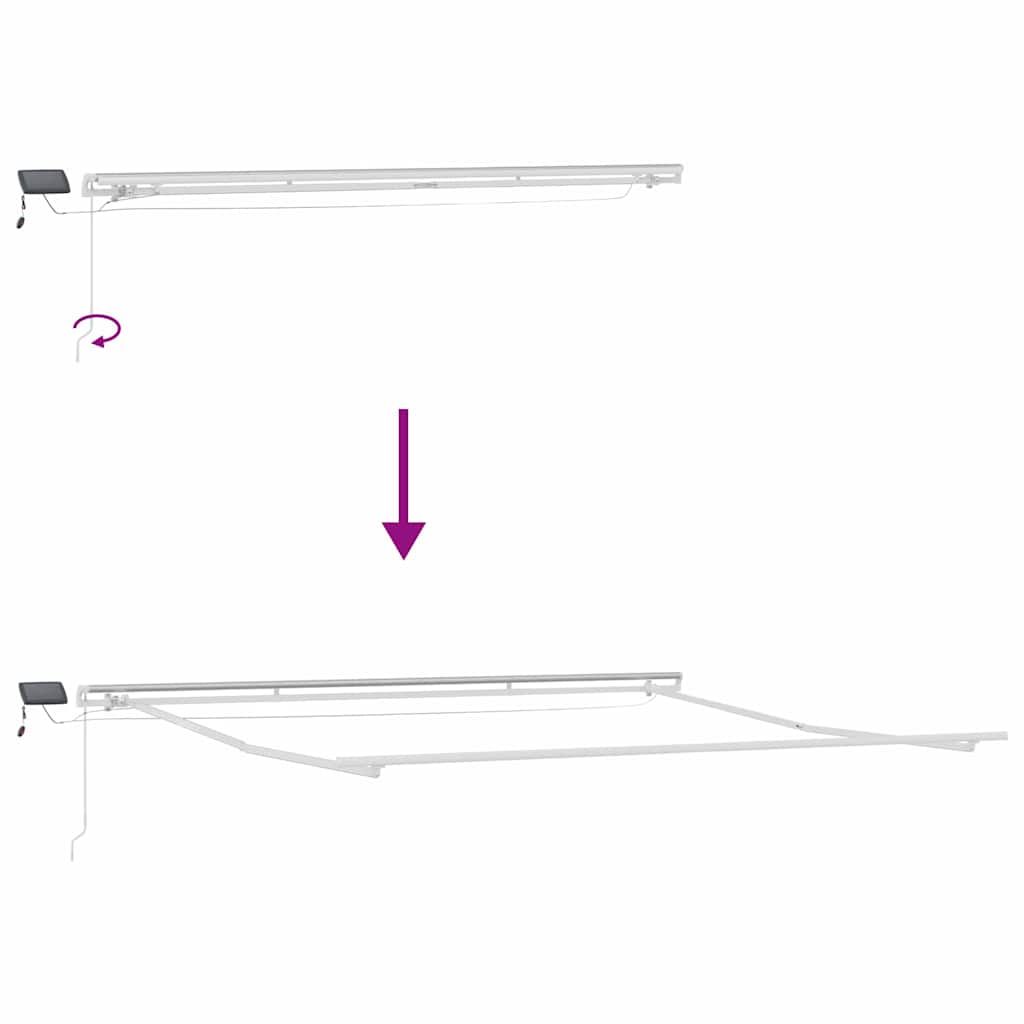 Napernyő keret LED -es lámpákkal Fehér 500 × 350 cm Alumínium
