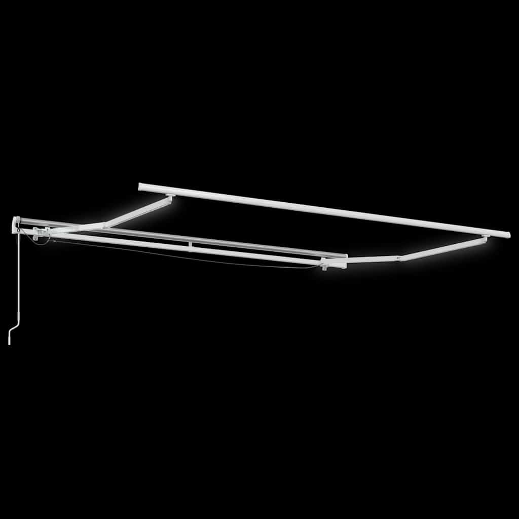 Napernyő keret LED -es lámpákkal Fehér 350 x 250 cm Alumínium