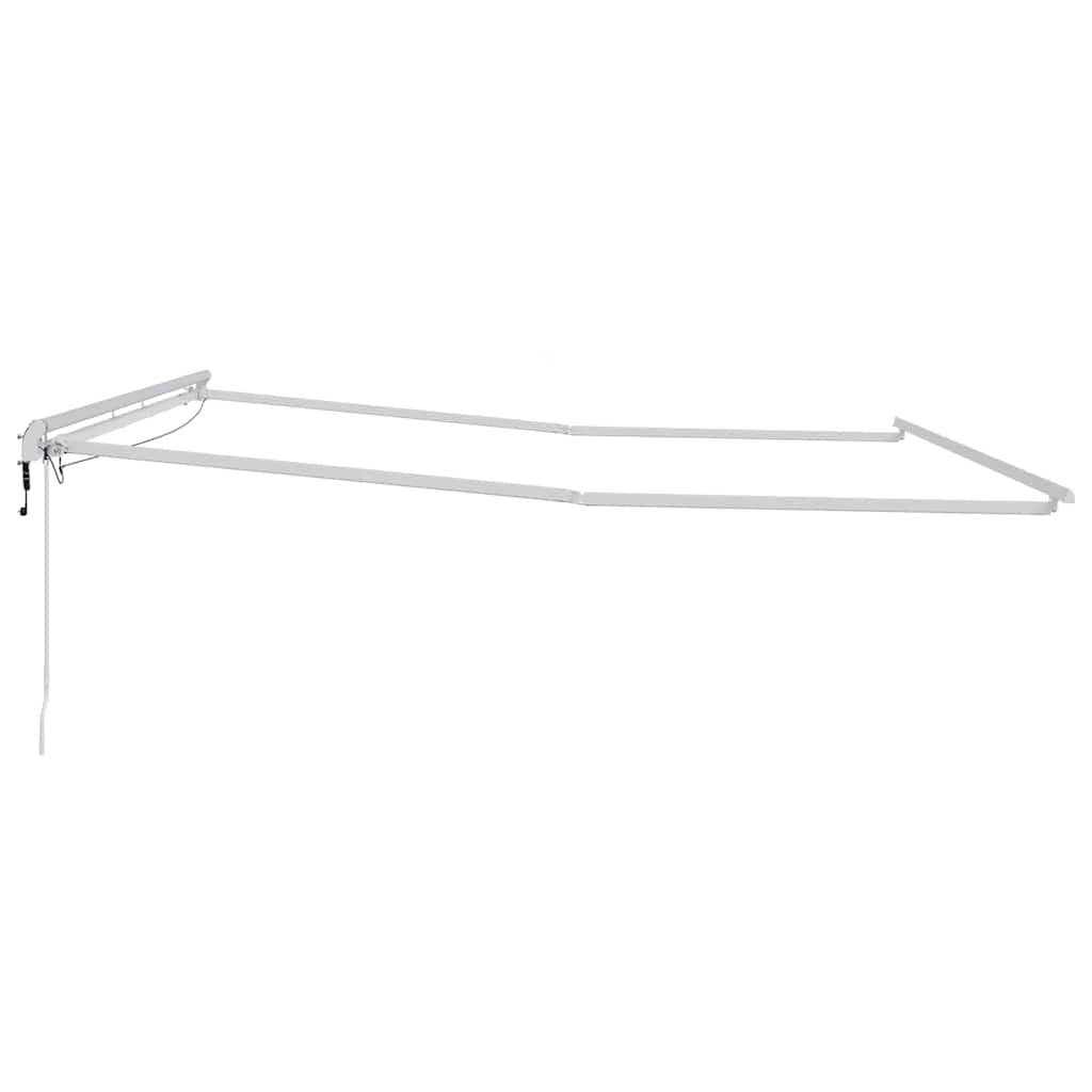 Napernyő keret LED -es lámpákkal Fehér 450 × 350 cm Alumínium