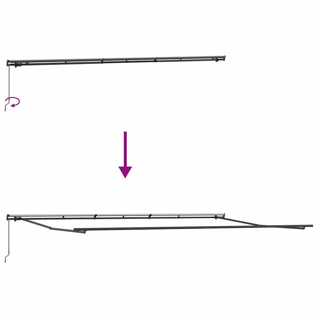 Napernyő keret Antracit 600 × 350 cm Alumínium