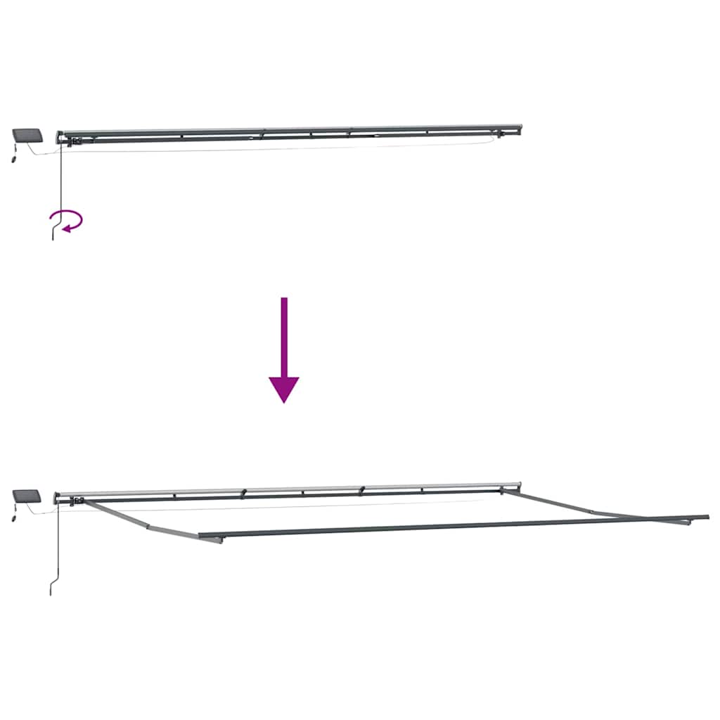Napernyő keret Antracit 600 × 300 cm Alumínium