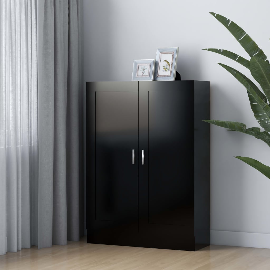 fekete szerelt fa könyvszekrény 82,5 x 30,5 x 115 cm