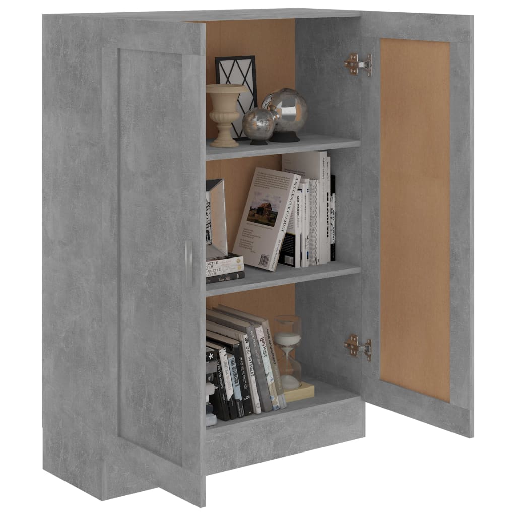 betonszürke szerelt fa könyvszekrény 82,5 x 30,5 x 115 cm